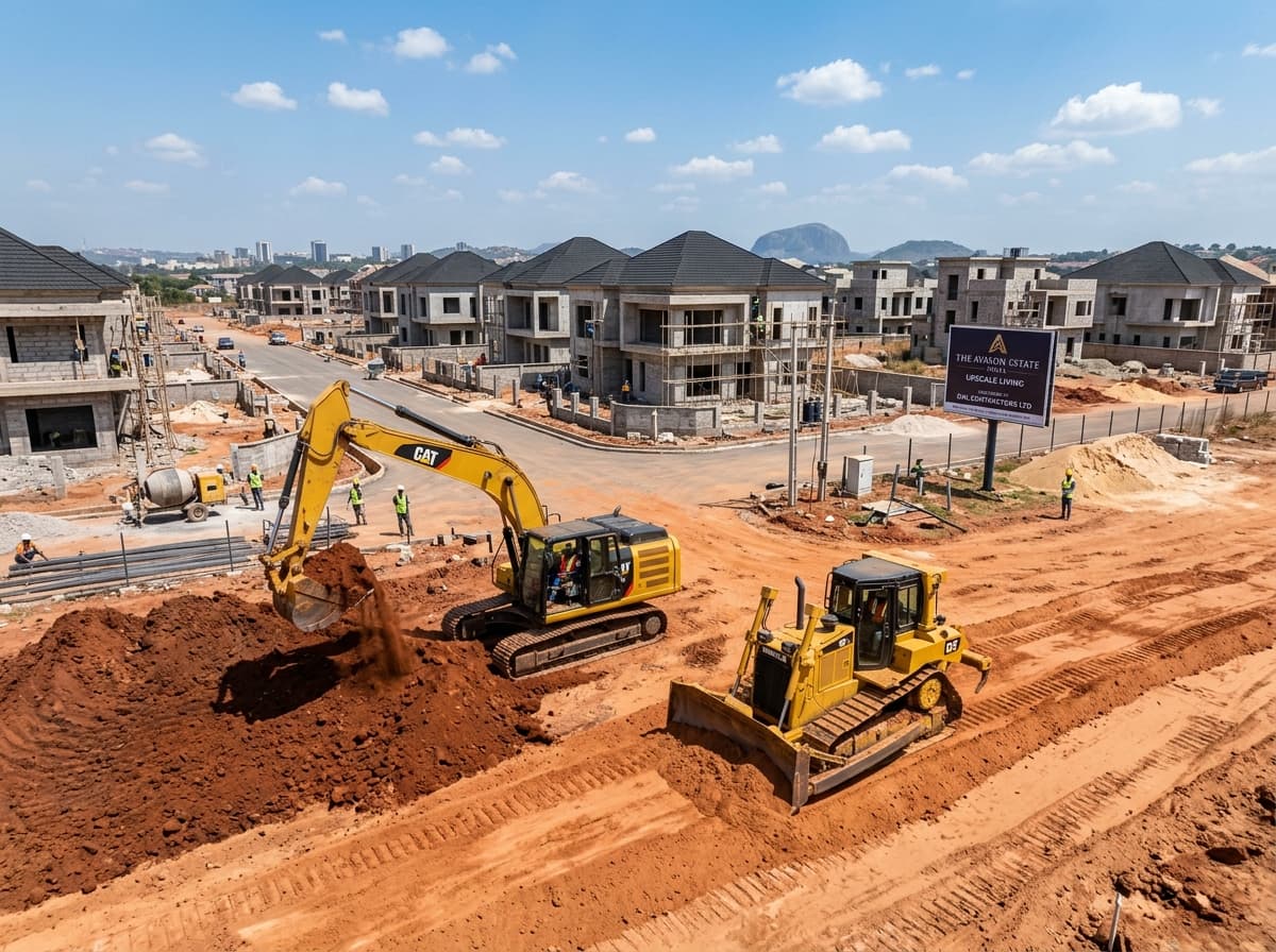 Active infrastructure development and earthmoving at Sunalas Estate
